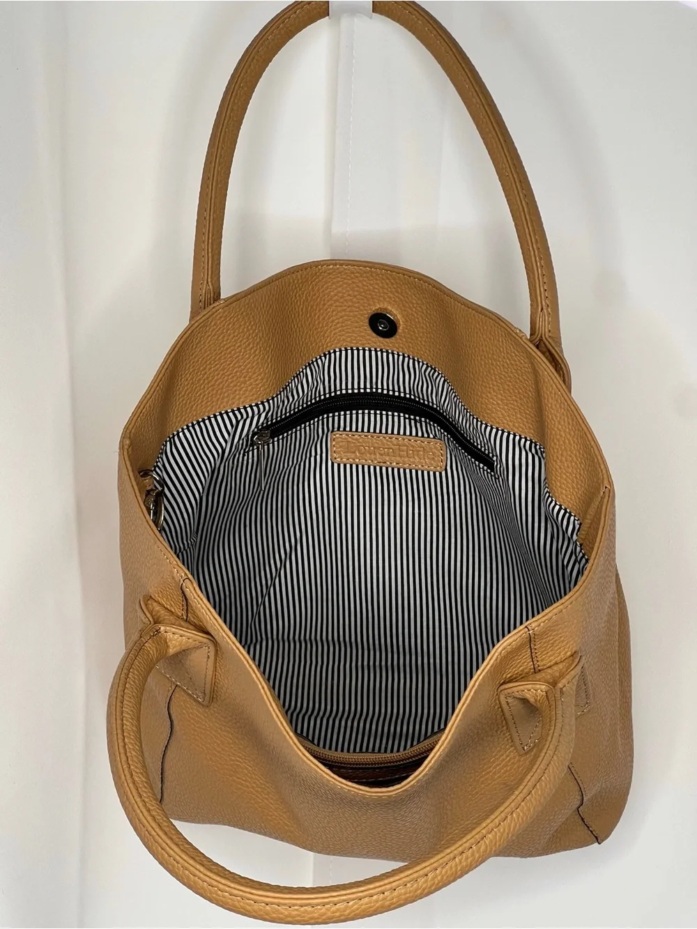 LOUENHIDE TAUPE VEGAN LEATHER TOTE /SHOULDER BAG